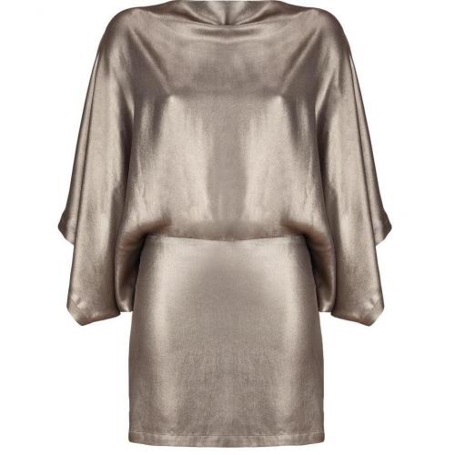 Plein Sud Matte Bronze Silk Dress