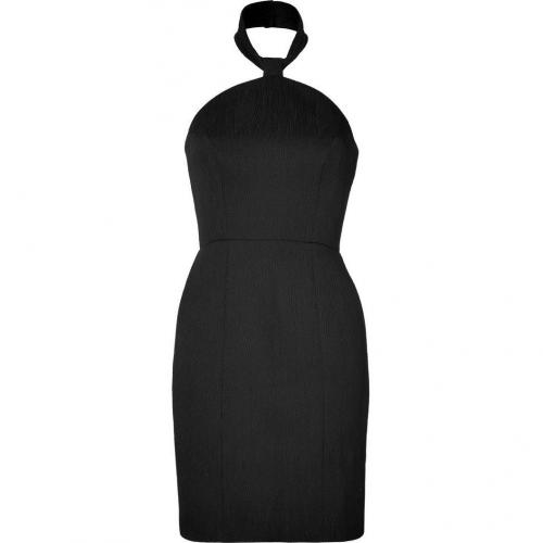 Rachel Zoe Black Textured Halter Dree Dress