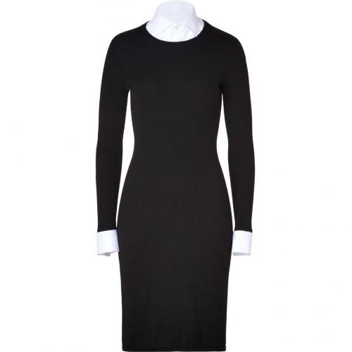 Ralph Lauren Black Black/White Corespun Cashmere Dress
