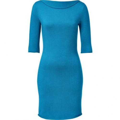 Ralph Lauren Black Caribbean Blue Cashmere-Silk Elbow Sleeve Dress