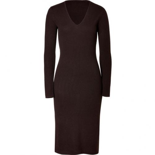 Ralph Lauren Black Fine Chocolate Cashmere V-Neck Dress