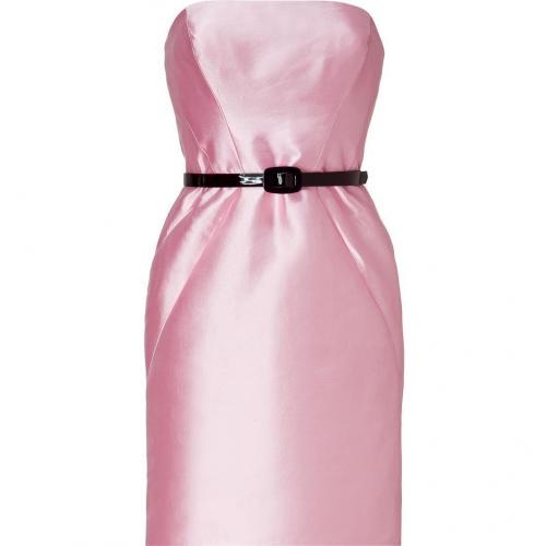 Ralph Lauren Black Peony Pink Structured Shine Blend Emmaline Dress