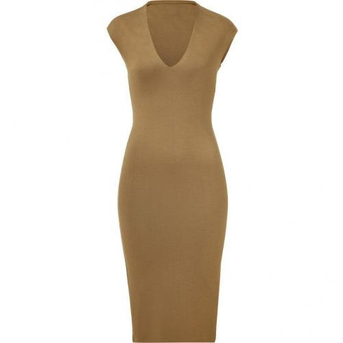 Ralph Lauren Collection Copper Deep V-Neck Dress