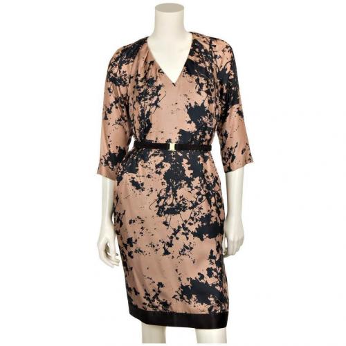 René Lezard Seidenkleid Beige