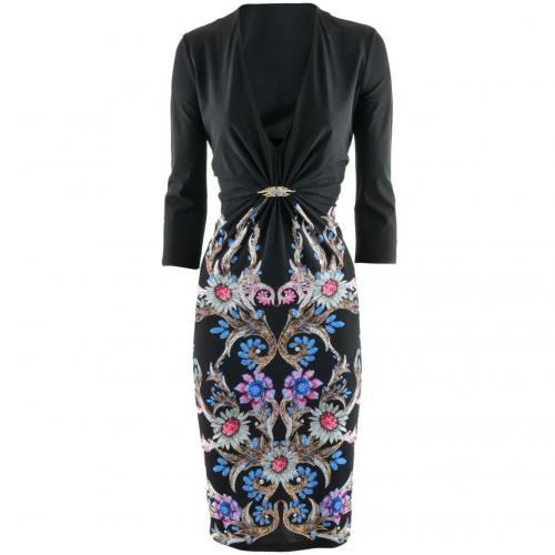 Roberto Cavalli Black Multi Print Dress Wings