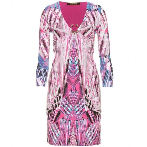 Roberto Cavalli Kleid Mit Graphischem Print