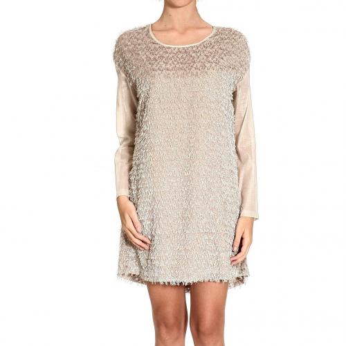 Roberto Cavalli Long sleeve fringed tunic dress