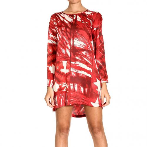 Roberto Cavalli Long sleeve satin stars print dress