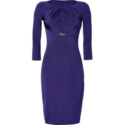 Roberto Cavalli Purple Draped Satin Jersey Dress