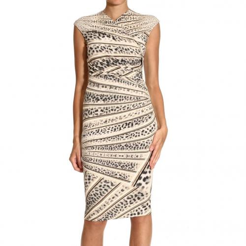 Roberto Cavalli Sleeveless animalier print cross dress