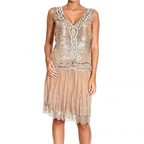 Roberto Cavalli Sleeveless v neck embroideries appliques dress