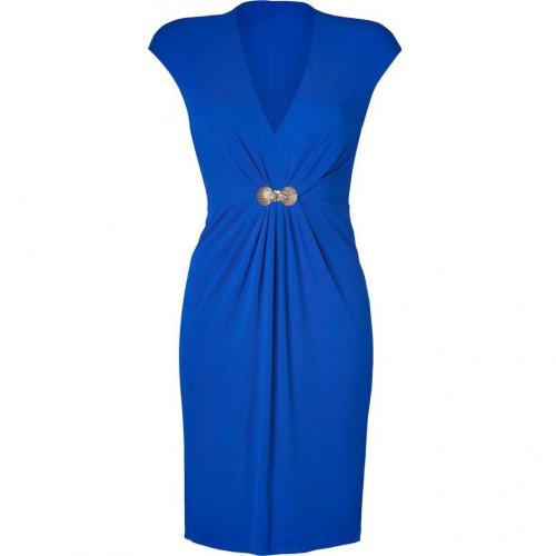 Roberto Cavalli Ultramarine Draped Dress with Brooch