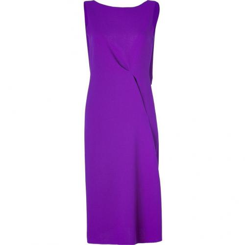 Roksanda Ilincic Purple Double Wool Crepe Mid-Length Dress
