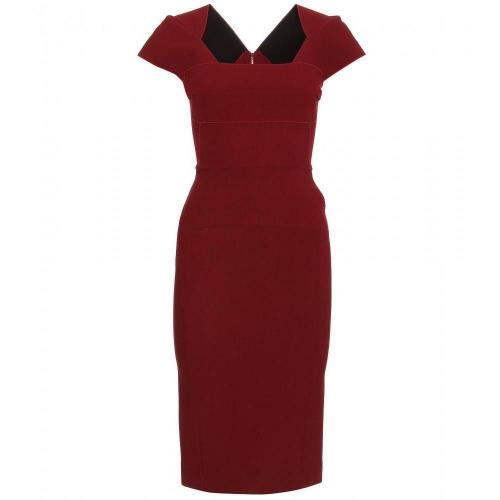 Roland Mouret India Kreppkleid Dunkelrot