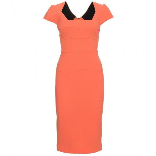 Roland Mouret India Kreppkleid Orange