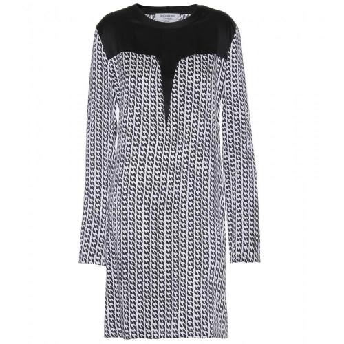 Saint Laurent Seiden Shiftkleid Mit Print