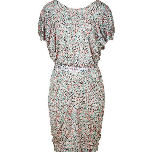 Saloni Peach and Mint Mosaic Print Dress