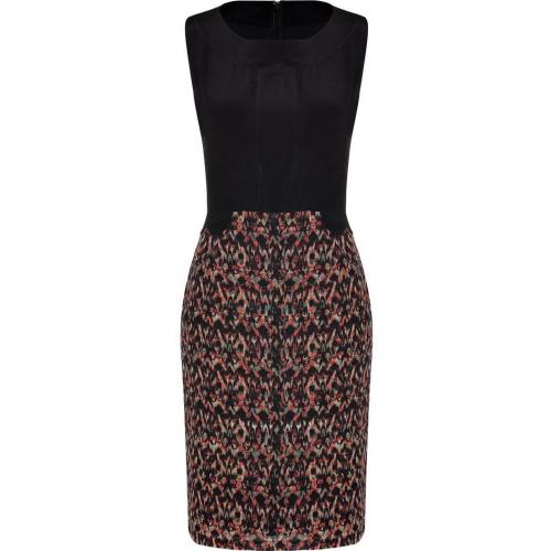 Saloni Red-Fluo Diamond Print Silk Colette Sheath Dress