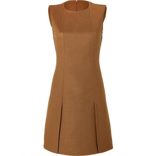 Salvatore Ferragamo Brown Sugar Wool-Cashmere A-Line Dress