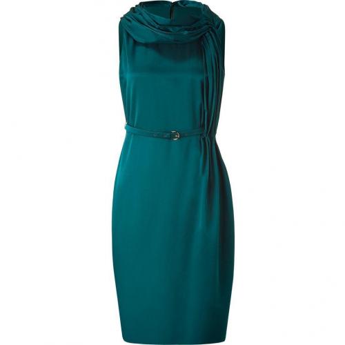 Salvatore Ferragamo Emerald Belted Dress