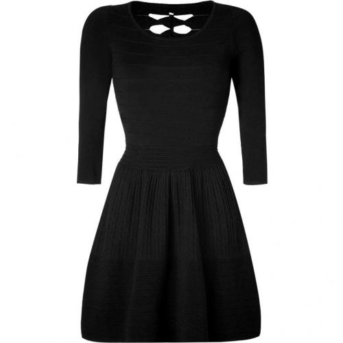 Sandro Black Stretch Cotton Back Detail Dress