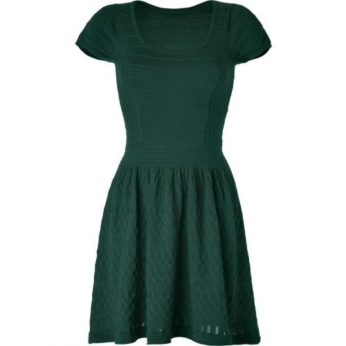 Sandro Bottlegreen Patterned Knit Dress