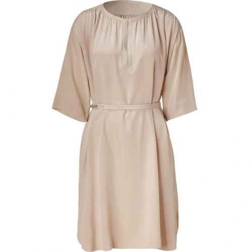 Schumacher Nude Belted Silk Dress