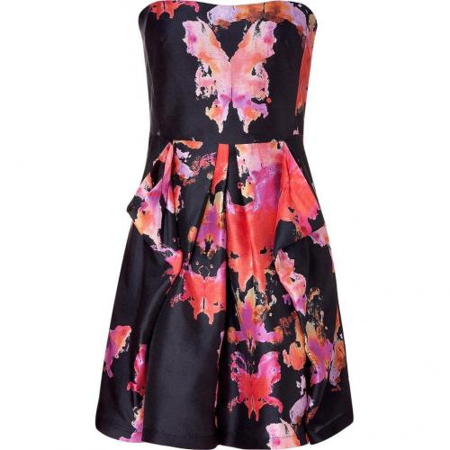 See by Chloé Black Floral Print Silk Kleid