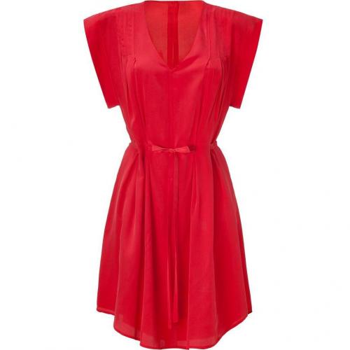 See by Chloé Chili Red Belted Silk Kleid