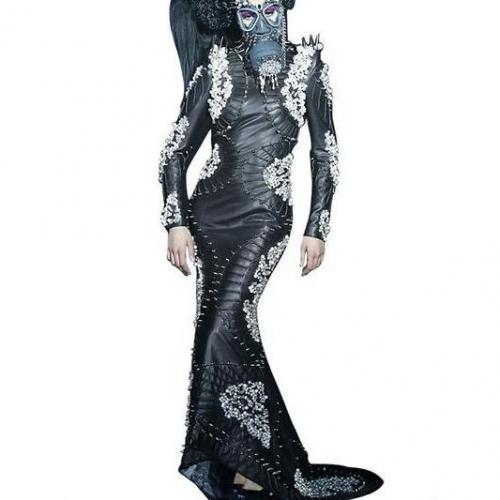 She Guang Hu Juwel Nappa Langes Kleid
