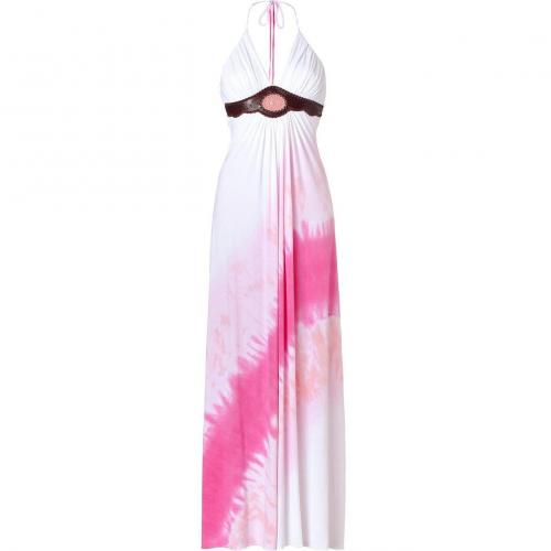 Sky White/Pink Tie-Dyed Gurdia Long Dress