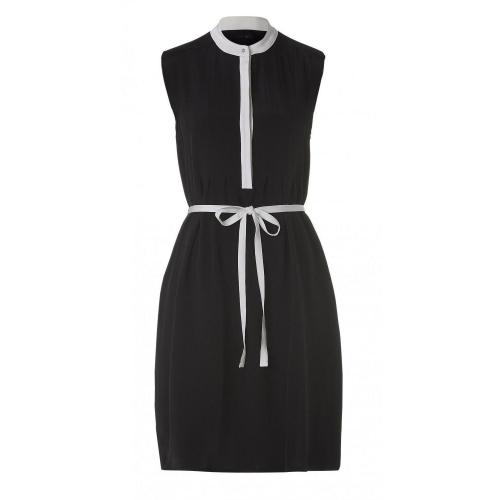 Sly 010 Seiden Kleid Schwarz mit Schleife