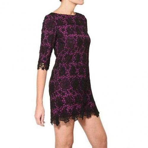 Space Macrame Spitze Und Techno Jersey Kleid