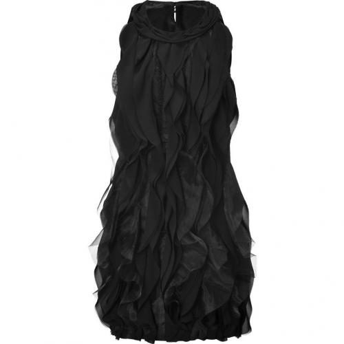 Steffen Schraut Black Ruffled Front Dress