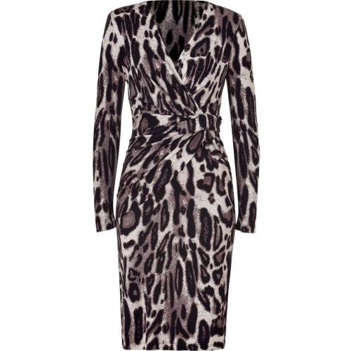 Steffen Schraut Wildlife Printed Miami Drape Silk Dress