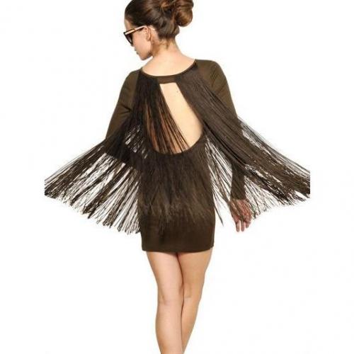 Amazon Baumwoll Jersey Kleid Mit Seidenfransen Rückenfrei