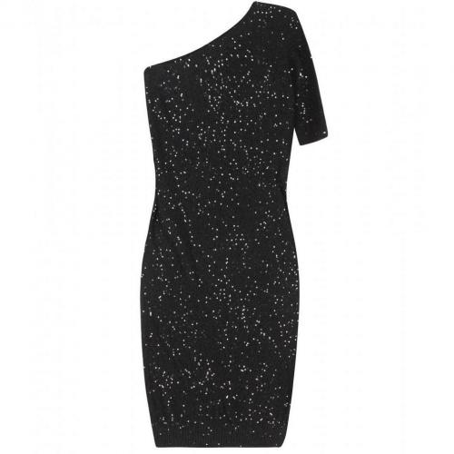 Amazon One Shoulder Strickkleid Mit Pailletten