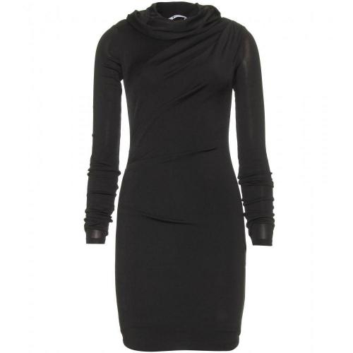 T by Alexander Wang Drapiertes Kapuzenkleid Schwarz