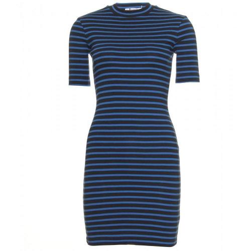 T by Alexander Wang Gestreiftes Kleid Blau