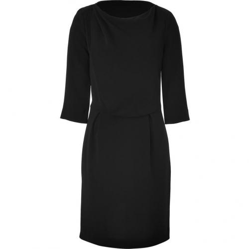 Tara Jarmon Black Draped 3/4 Sleeve Dress