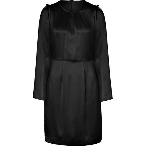 Tara Jarmon Black Draped Silk Dress