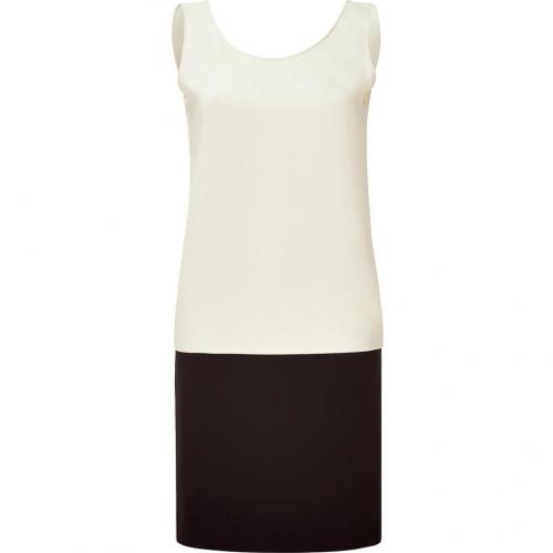 Tara Jarmon Ecru & Black Color Blocking Dress