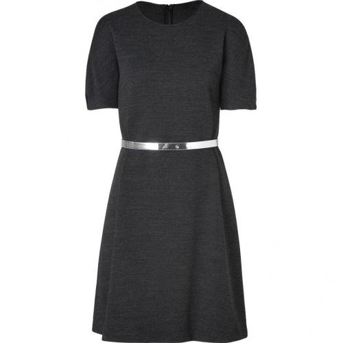 Tara Jarmon Grey Heather Belted A-Line Dress