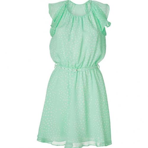 Tara Jarmon Mint Polka Dot Print Silk Dress
