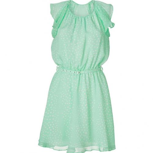 Tara Jarmon Mint Polka Dot Print Silk Dress