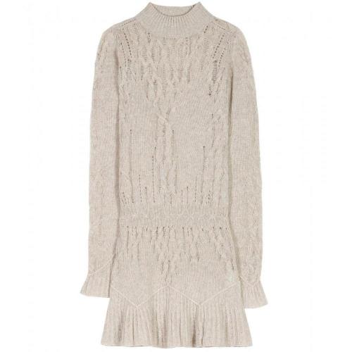 Theyskens' Theory Knock Wollkleid Mit Lochstrickmuster