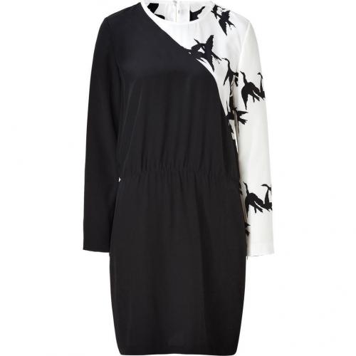 Tibi Ivory/Black Silk Dress