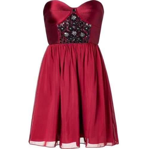 Tibi Red Sigfried Beading Strapless Dress