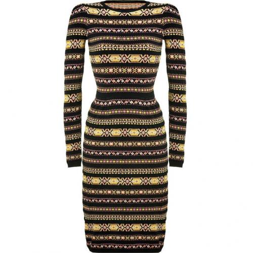 Valentino Black-Multi Knit Pencil Dress