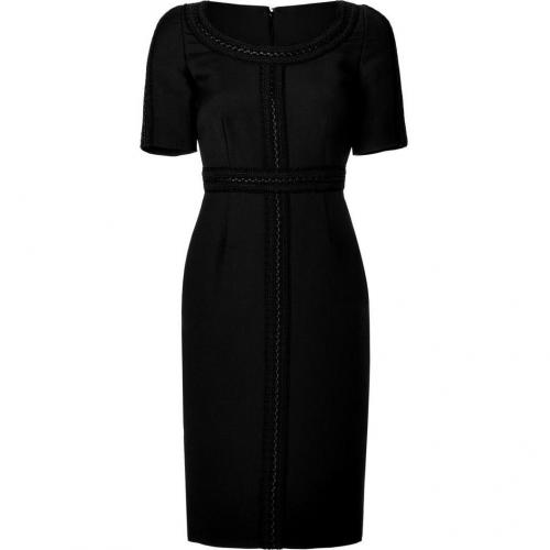 Valentino Black Wool-Silk Sheath Dress